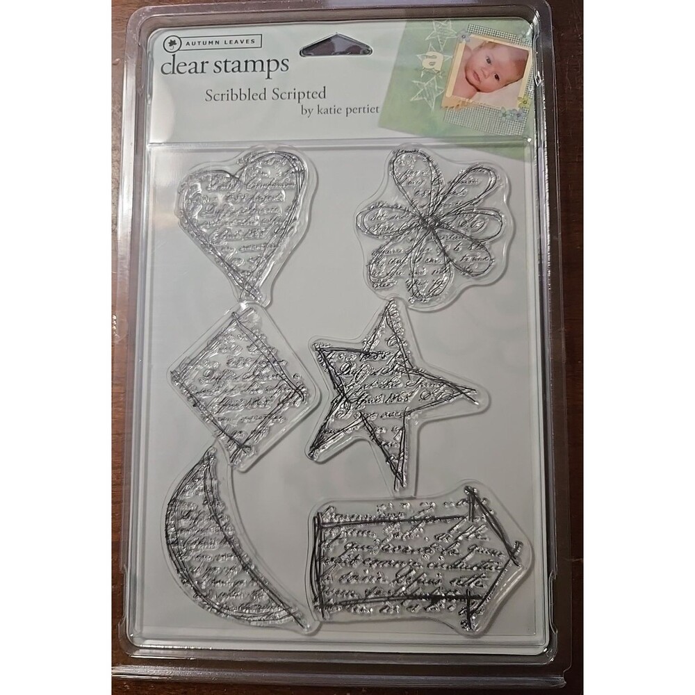 Autumn Leaves  Clear Stamps 'Scribbled Scripted' by Katie Pertiet NEW